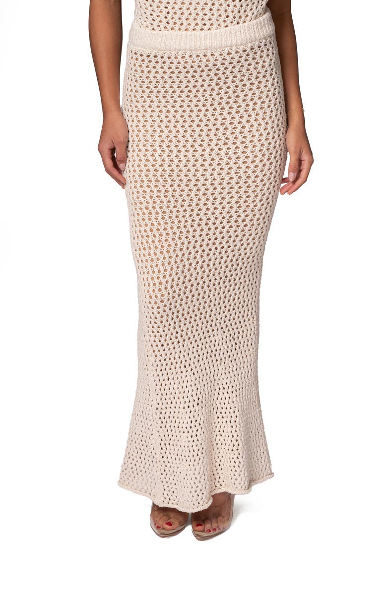 JLUXLABEL Cotta Sea Depths Crochet Maxi Skirt, Main, color,