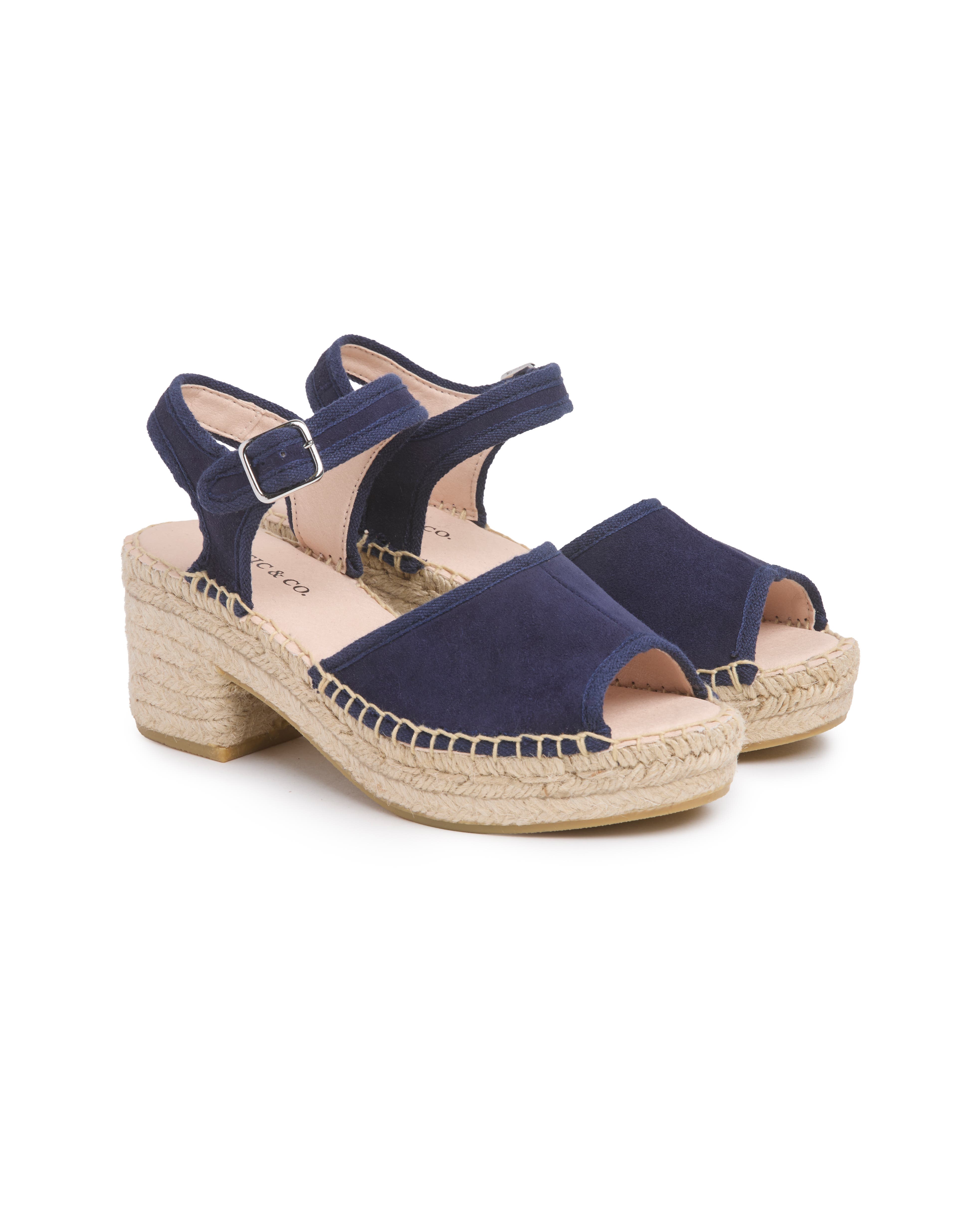 Celtic & Co. Block Heel Espadrille Sandal, Alternate, color, Navy