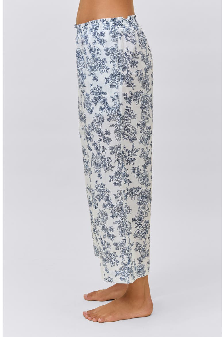 Nostalgia Floral Crop Cotton Pajamas, Alternate, color, WHITE