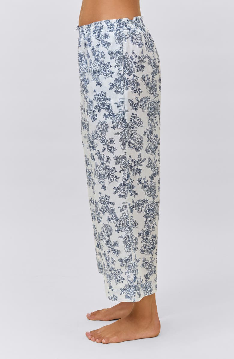 Papinelle Nostalgia Floral Crop Cotton Pajamas, Alternate, color, White