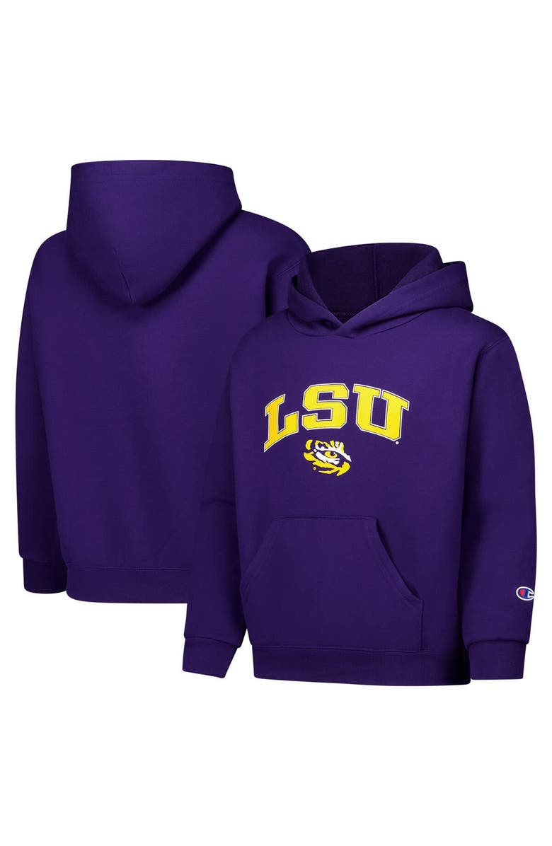 Champion Youth Champion Purple LSU Tigers Campus Pullover Hoodie, Main, color, Purple