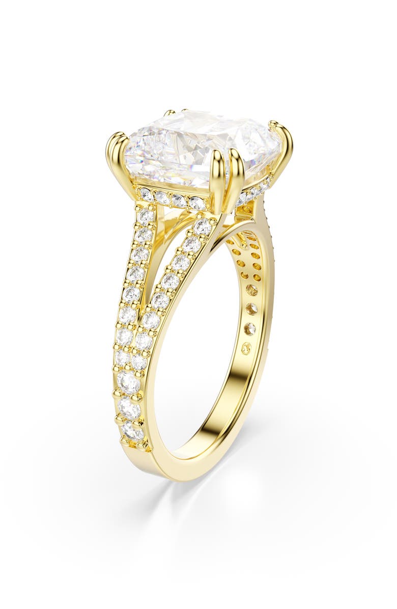 Swarovski Stilla Crystal Cocktail Ring, Alternate, color, White/ Gold