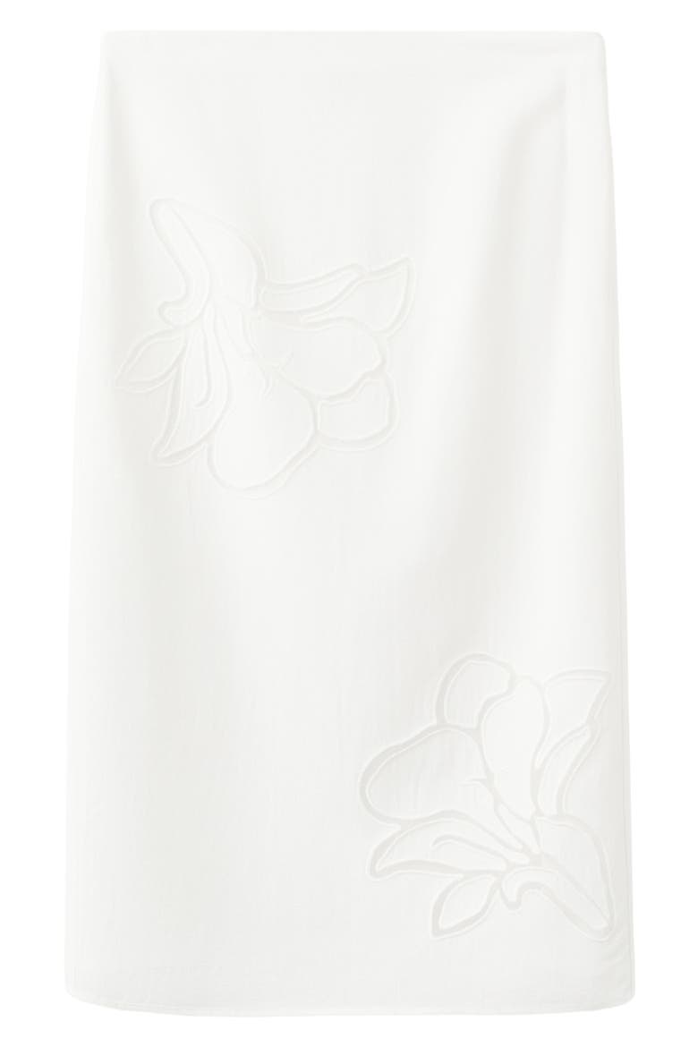 Floral Embroidered Midi Skirt, Alternate, color, WHITE