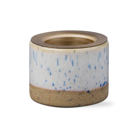 Glazed Tealight Taper Holder Ceramic Candle Holder Cream