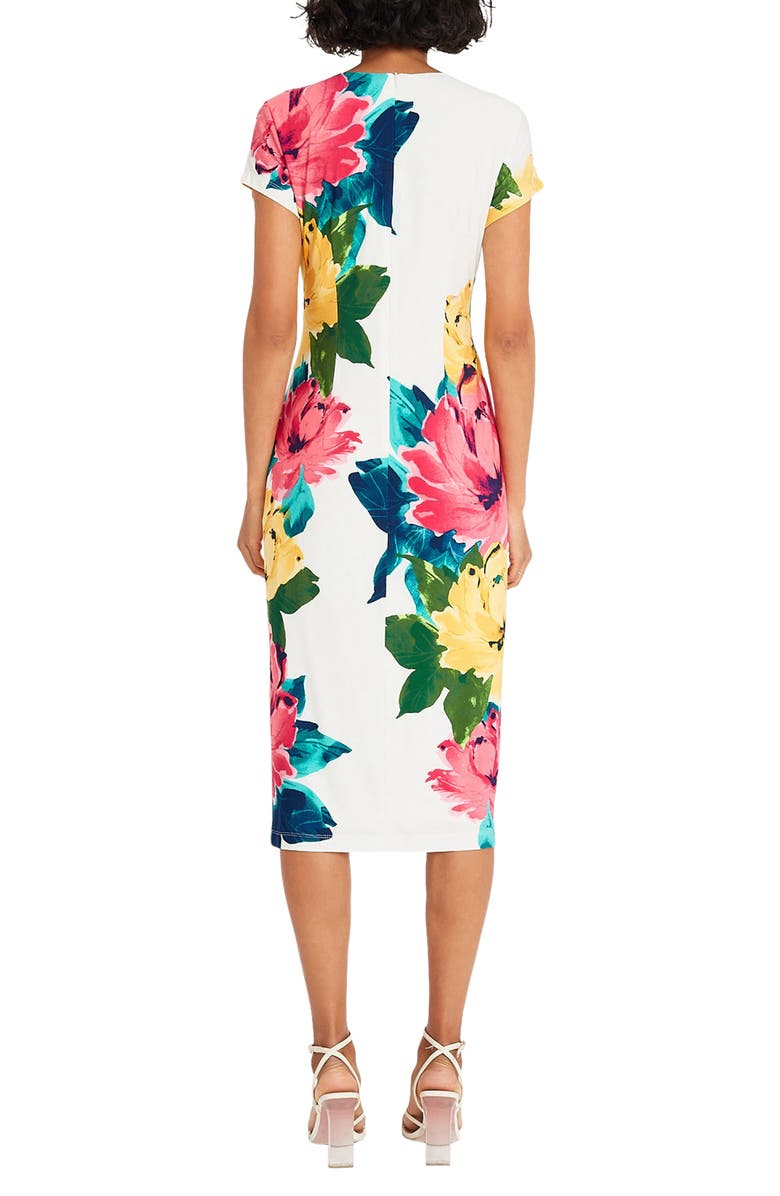 Maggy London Floral Short Sleeve Jersey Midi Dress, Alternate, color, 