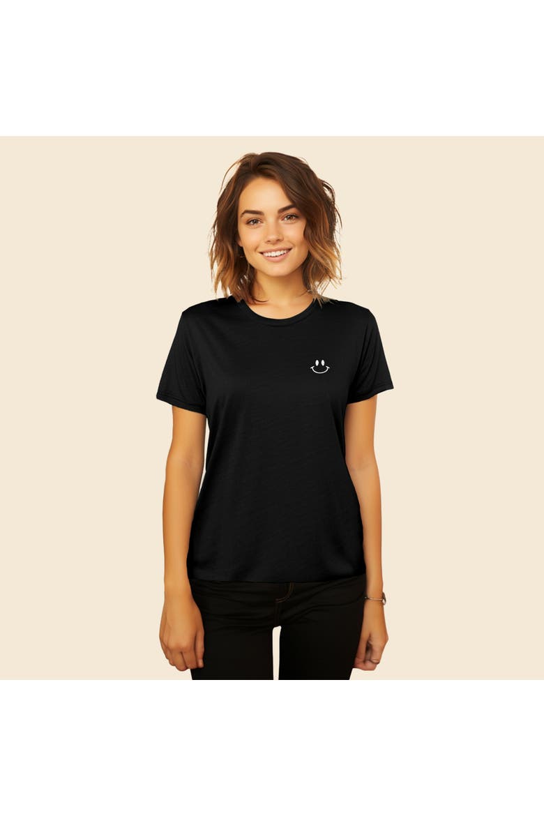 Smile Face Tee, Alternate, color, Black