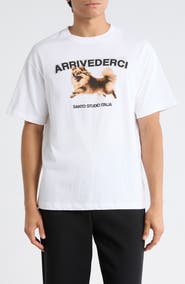 SANTO STUDIO Arrivederci Drappo Boxy Fit Cotton Graphic T-Shirt