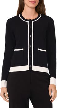 Halogen® Contrast Trim Cardigan
