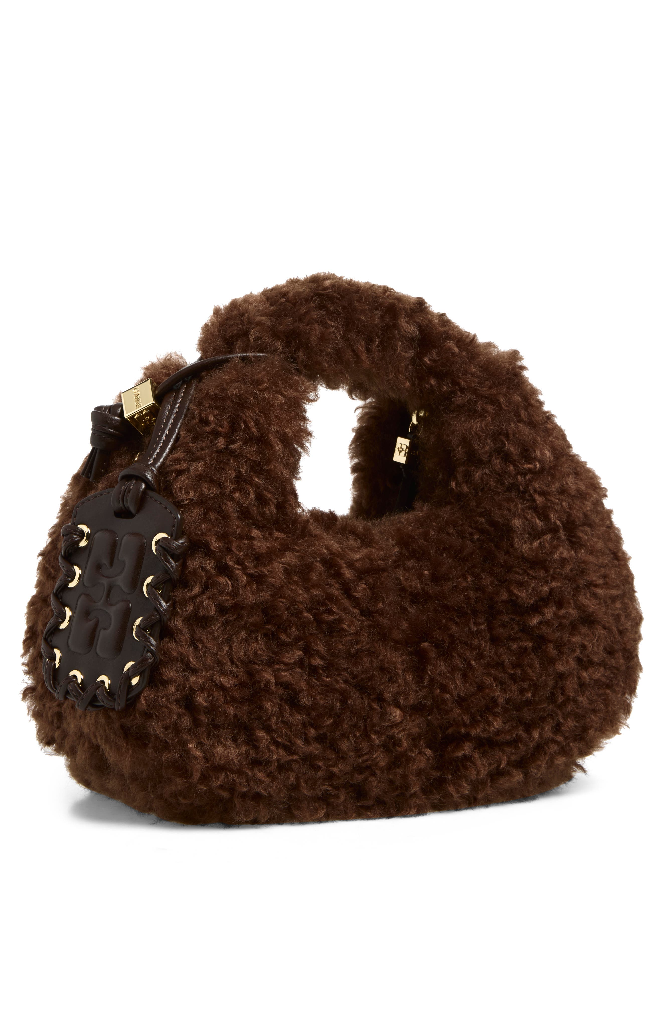 Ganni Mini Curl Faux Fur Hobo Bag (Women) | Nordstrom