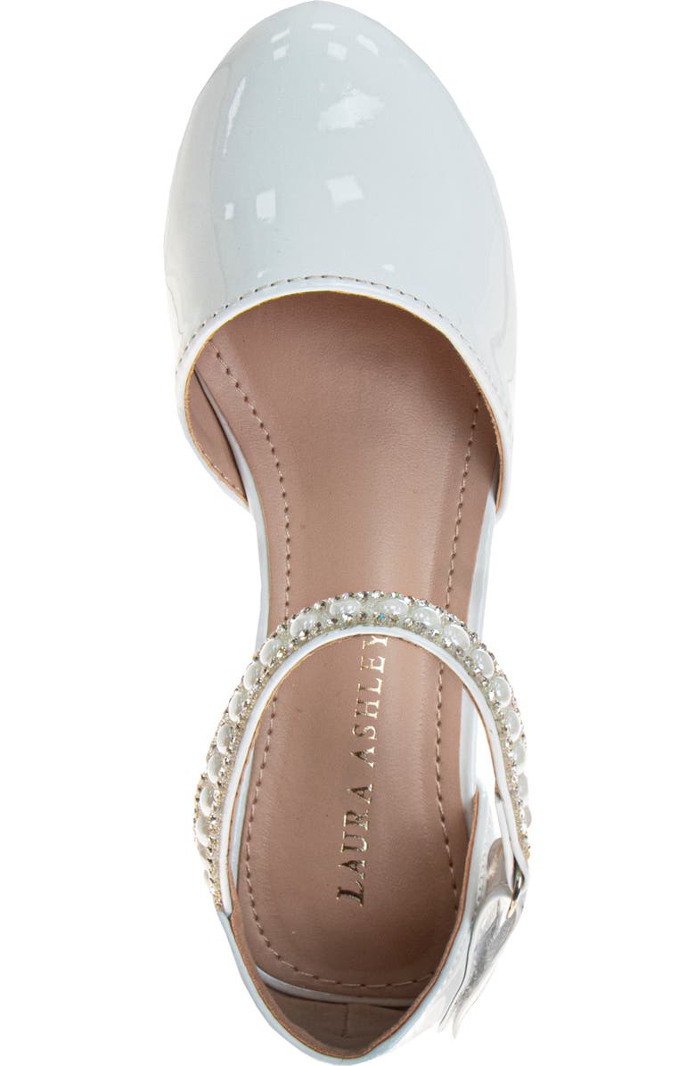 Laura Ashley Rhinestones Low Heeled Dress Shoes, Alternate, color, White Patent