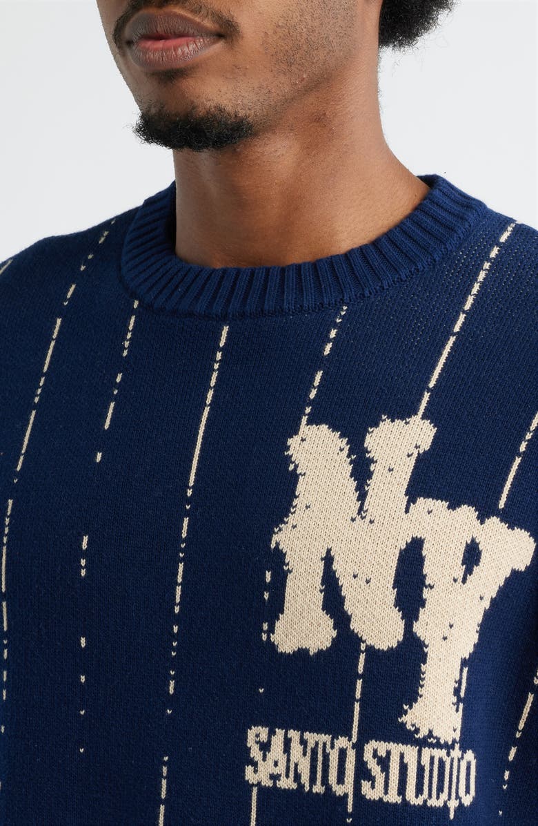SANTO STUDIO x Cody Bellinger NY Sweater, Alternate, color, Navy