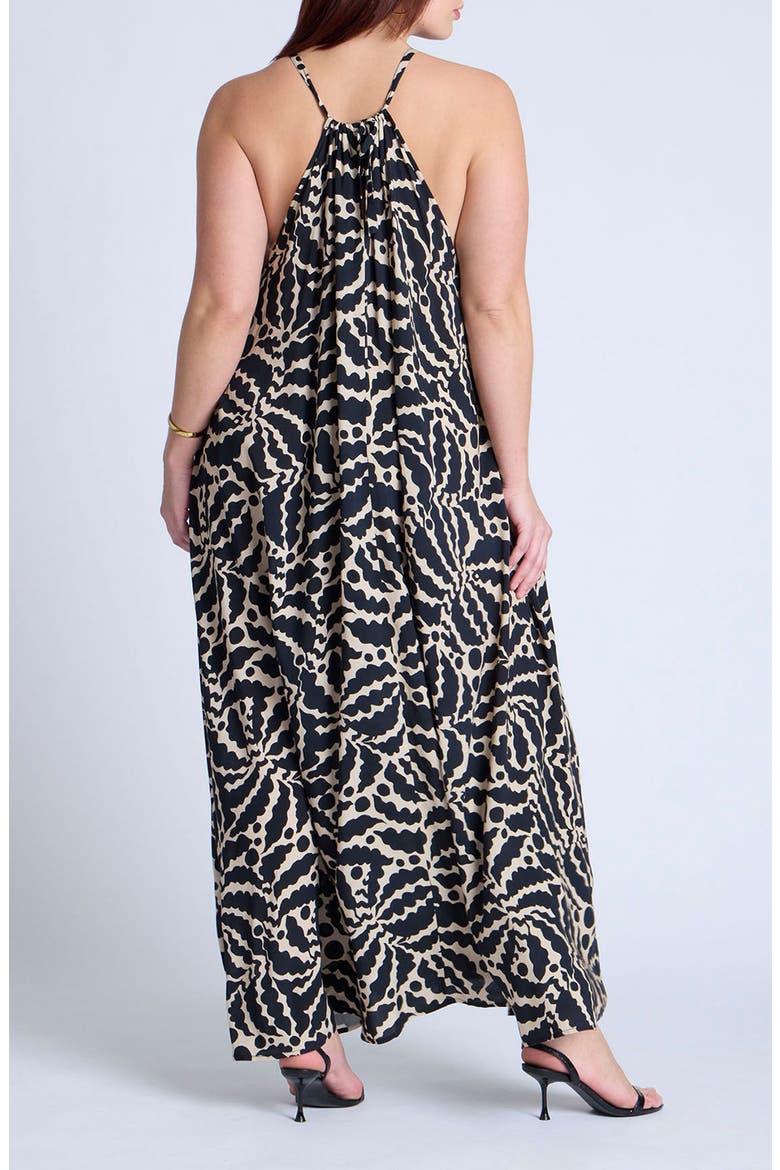 Hardware Detail Trapeze Maxi Dress, Alternate, color, CRINKLE CUT FAUNA