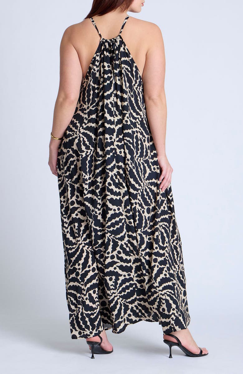 ELOQUII Hardware Detail Trapeze Maxi Dress, Alternate, color, 