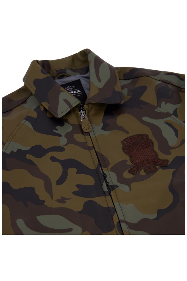Camo Icon Leather Jacket, Alternate, color, CAMO