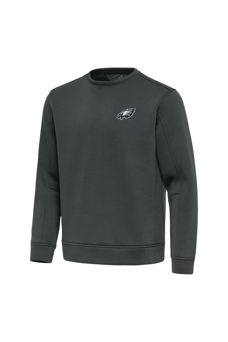 Men's Antigua Pewter Philadelphia Eagles Relevant Lightweight Pullover Sweatshirt, Alternate, color, Pewter