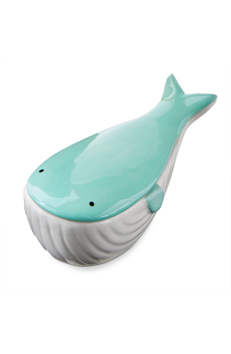 tag Whale Lidded Trinket Box Blue Multi Earthenware Everyday, Main, color, Blue
