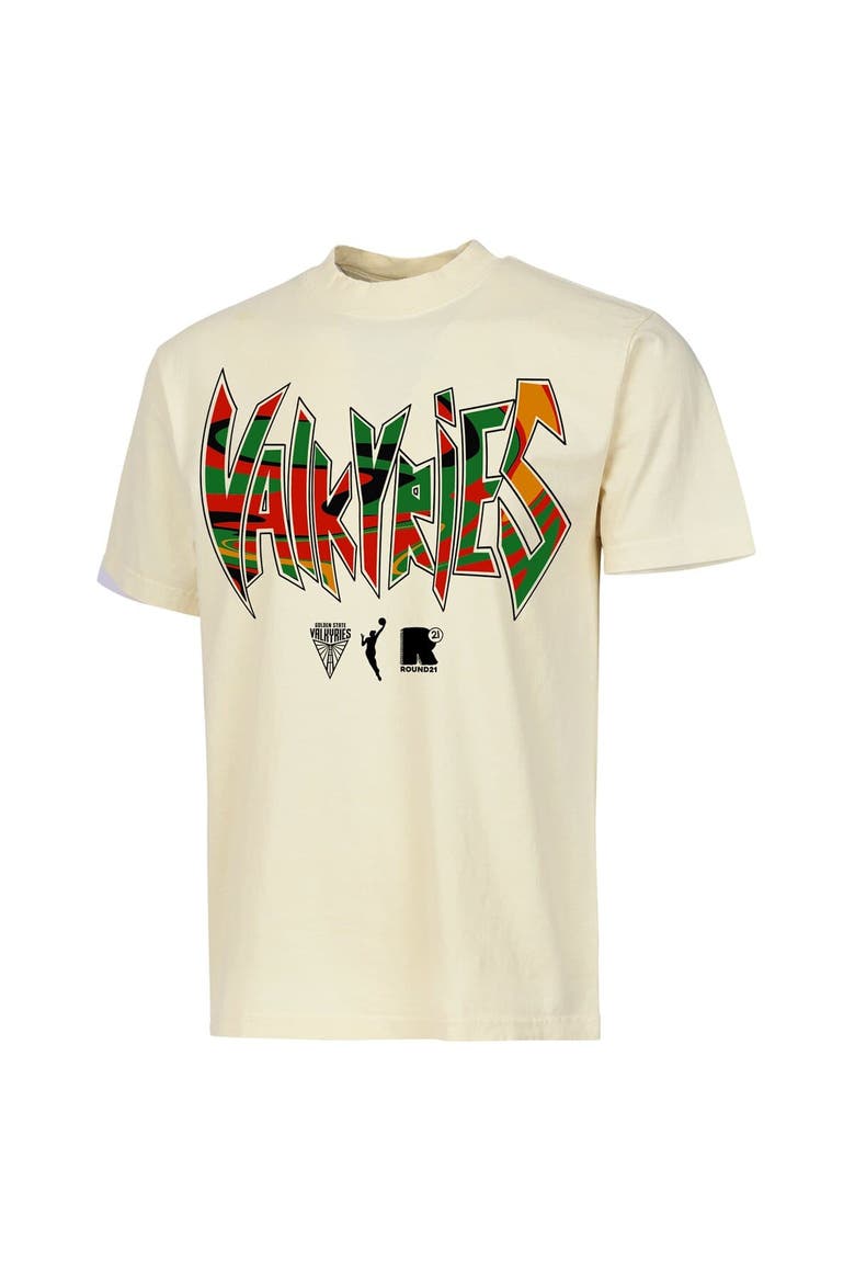 Unisex round21  Cream Golden State Valkyries Juneteenth T-Shirt, Alternate, color, Cream