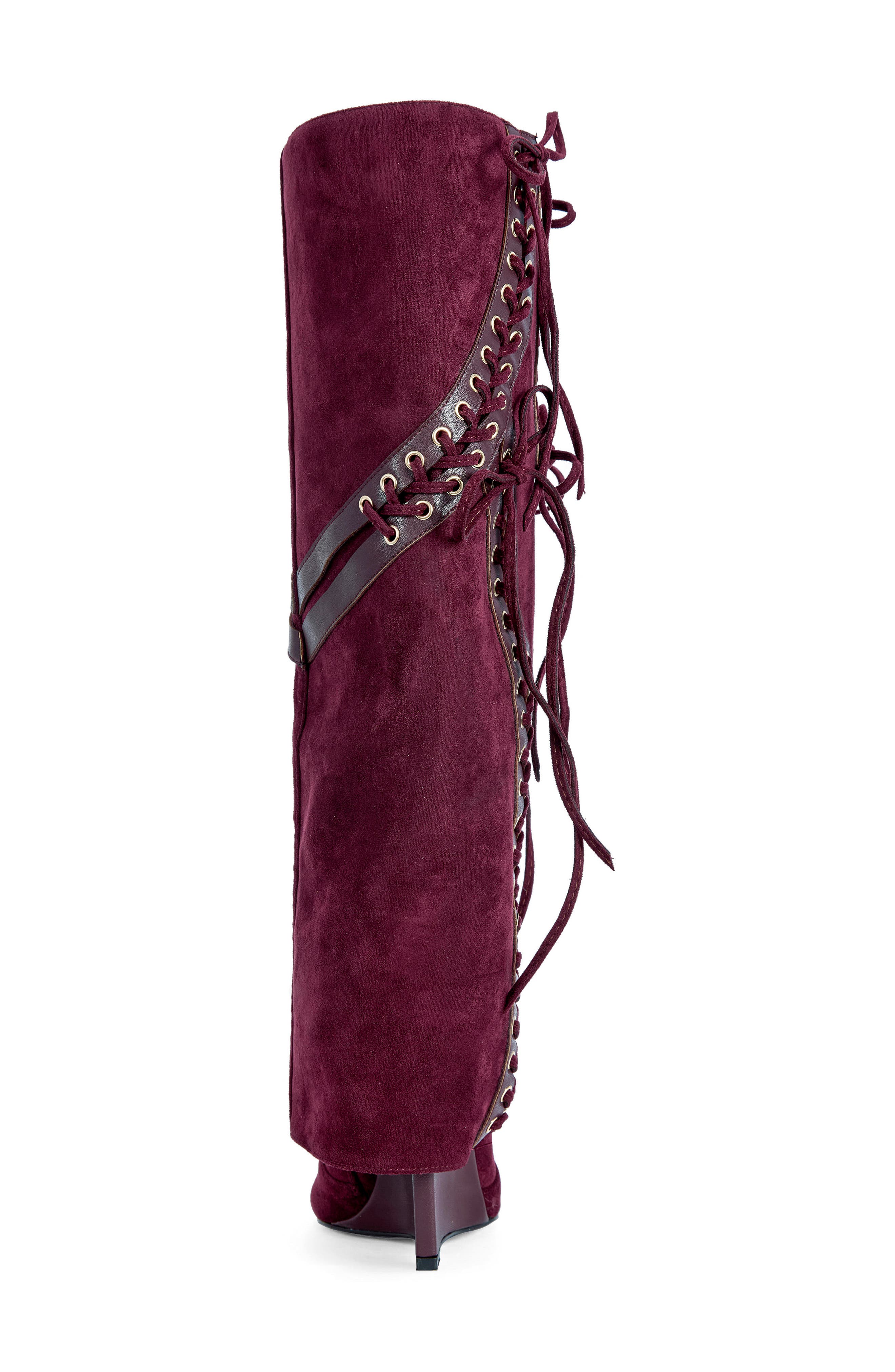 Mantegna Pointed Toe Wedge Boot, Alternate, color, PLUM