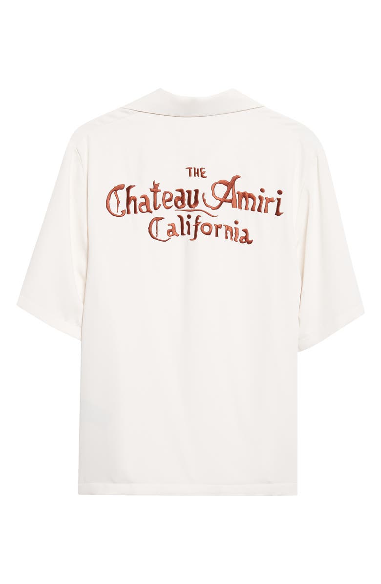 AMIRI Chateau Amiri Embroidered Camp Shirt, Alternate, color, Alabaster