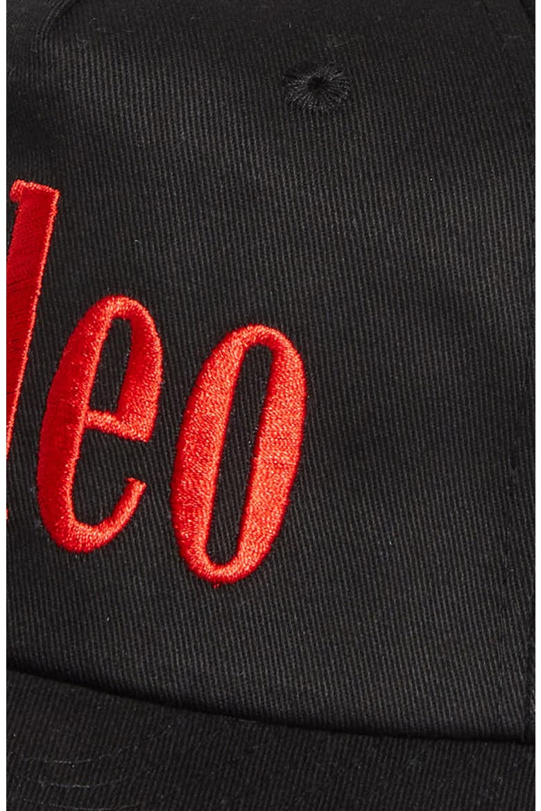 Rodeo Embroidered Cotton Twill Baseball Cap, Alternate, color, BLACK/ RED