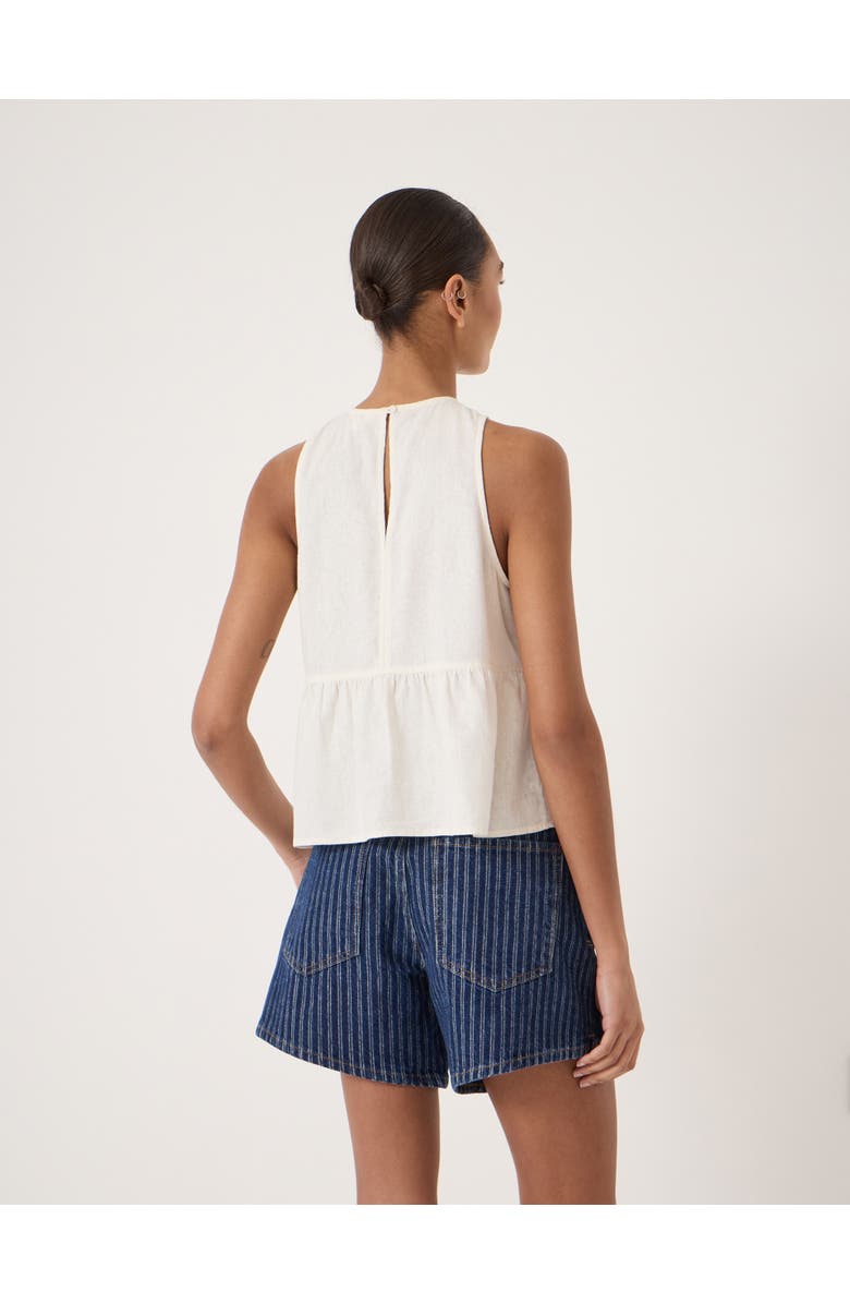 Hush Nomie Linen Blend Peplum Top, Alternate, color, White