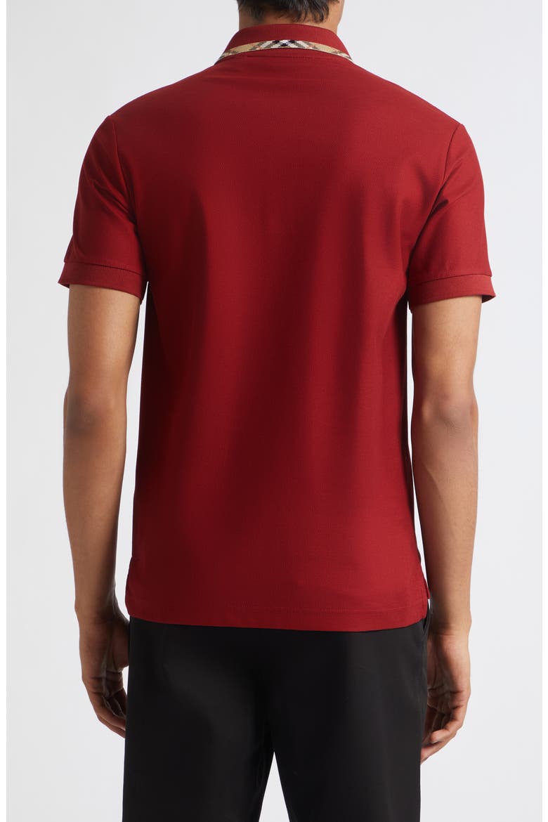 Eddie Check Trim Cotton Piqué Polo, Alternate, color, AUBURN BROWN