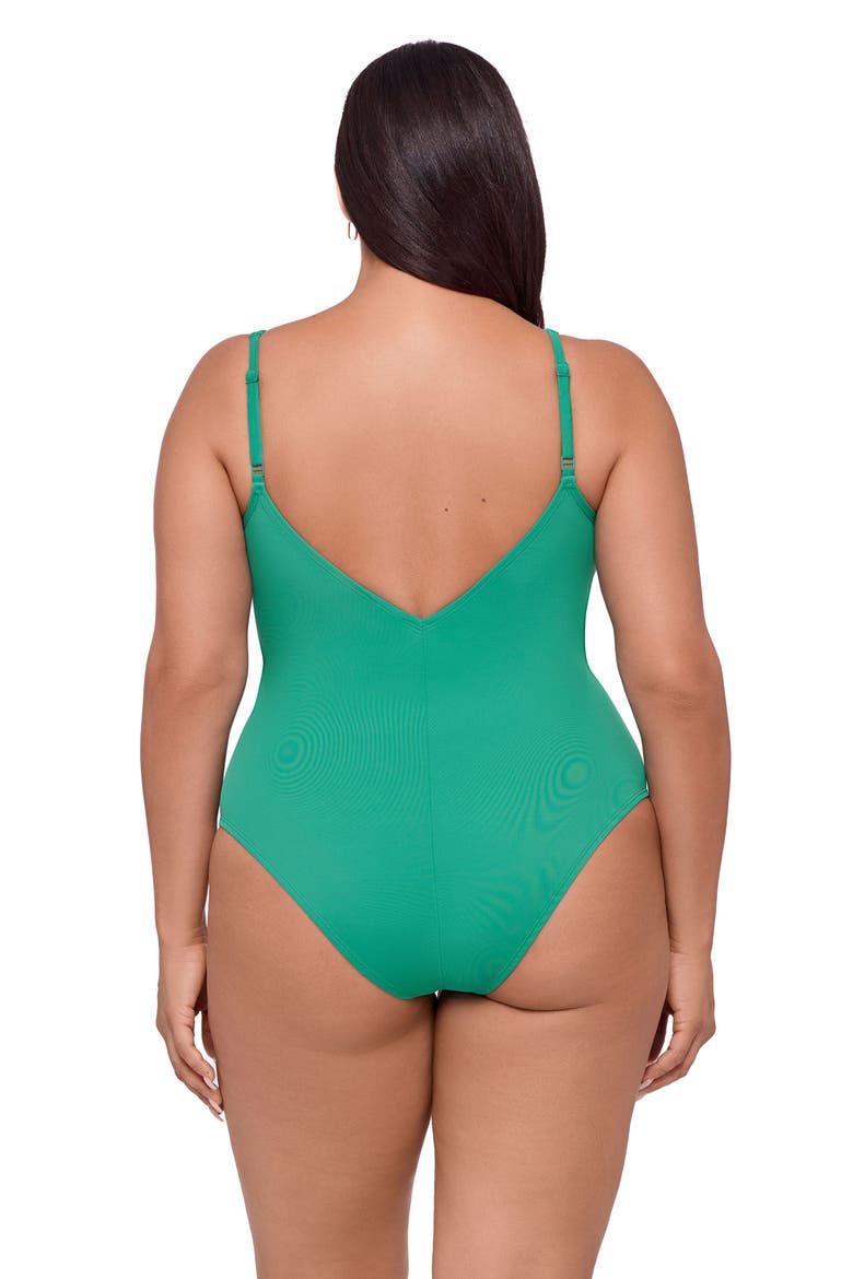 Smoothing and Sculpting U-Wire Adjustable One-Piece Swimsuit, Alternate, color, Jade