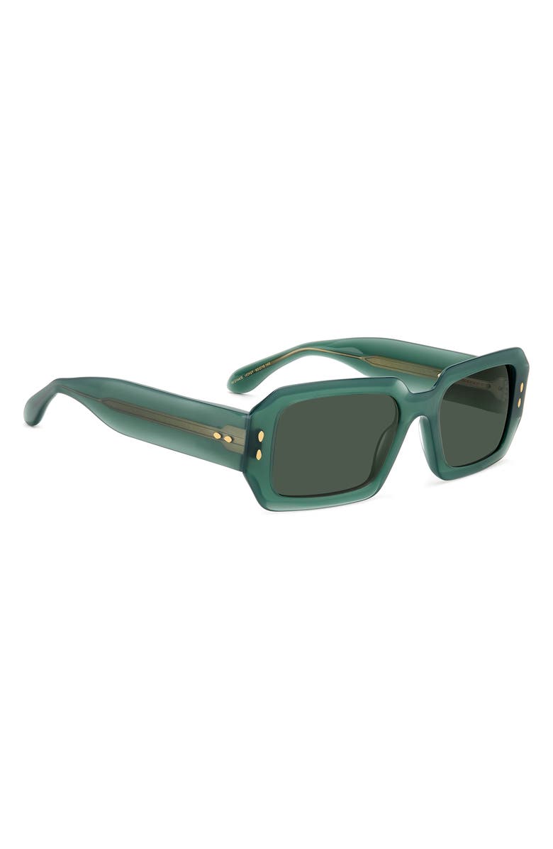Isabel Marant 53mm Rectangular Sunglasses, Alternate, color, Green/ Green