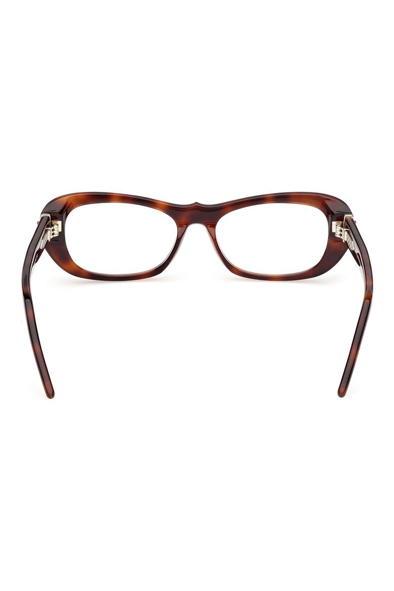 53mm Geometric Optical Glasses, Alternate, color, DARK HAVANA