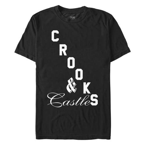 Crooks & Castles White Big Bold Logo Graphic T-shirt In Black