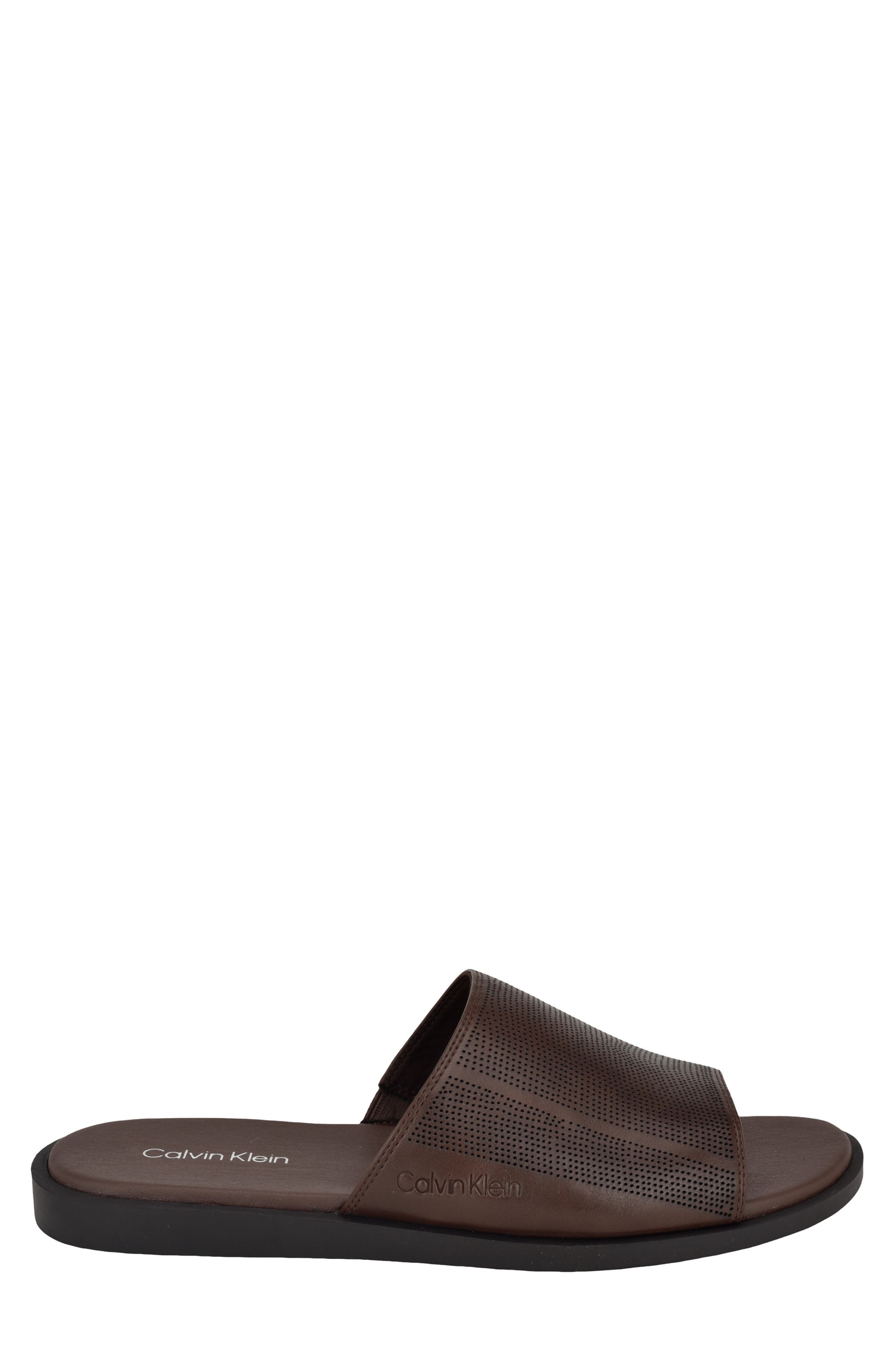 Calvin Klein Espar Slide Sandal, Alternate, color, Brown