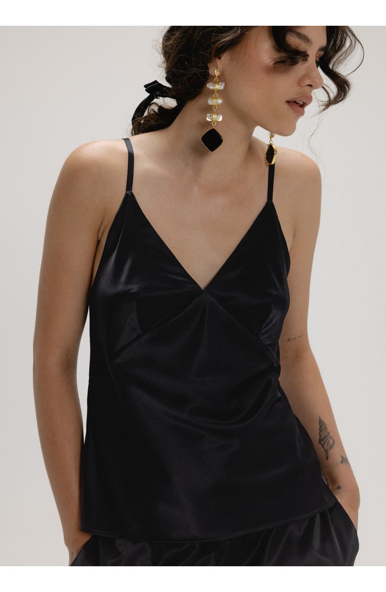 Alas V-Neck Sleeveless Silk Blouse, Main, color, Black