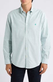 Brooks Brothers Regular Fit Bengal Stripe Cotton Blend Button-Down Shirt
