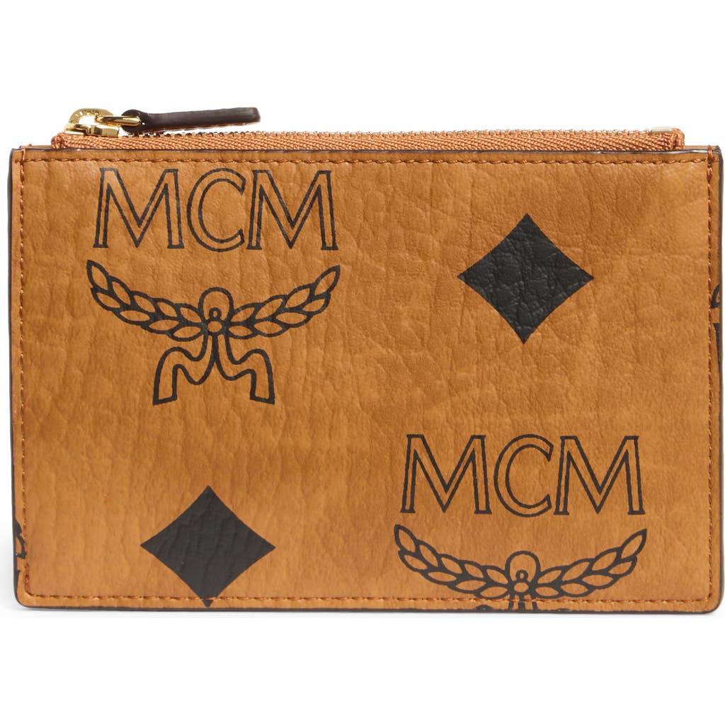 Mcm Aren Zip Wallet In Brown