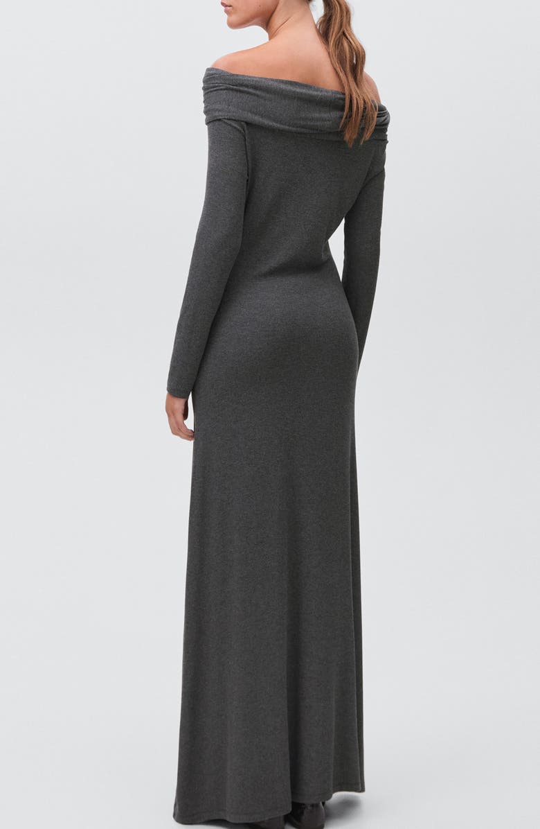 MANGO TEEN Off the Shoulder Sweater Dress, Alternate, color, Grey