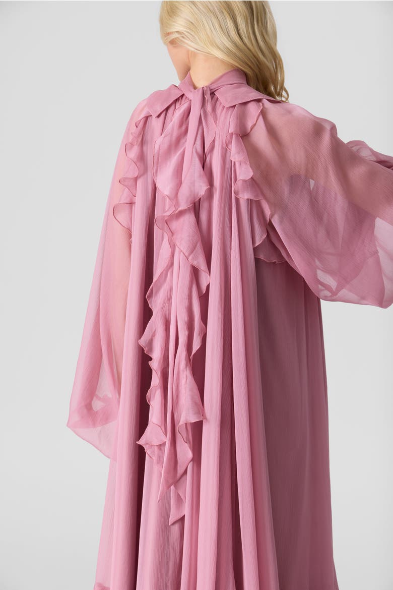 Silk Chiffon Maxi Dress, Alternate, color, Dusty Rose