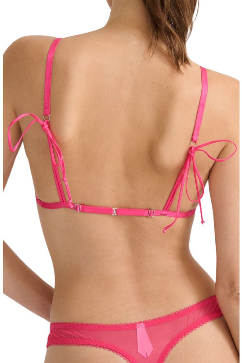 Sorrento Lace Trim Bralette, Alternate, color, HOT PINK