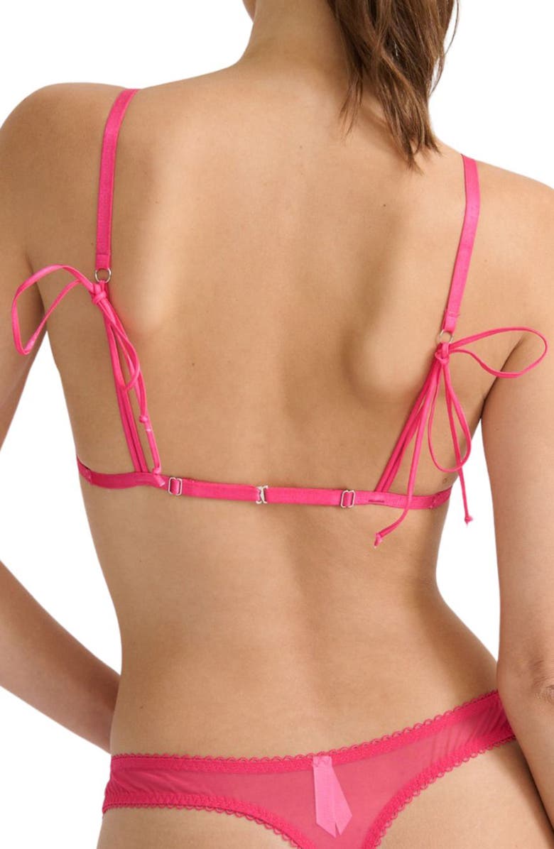 Kat The Label Sorrento Lace Trim Bralette, Alternate, color, Hot Pink