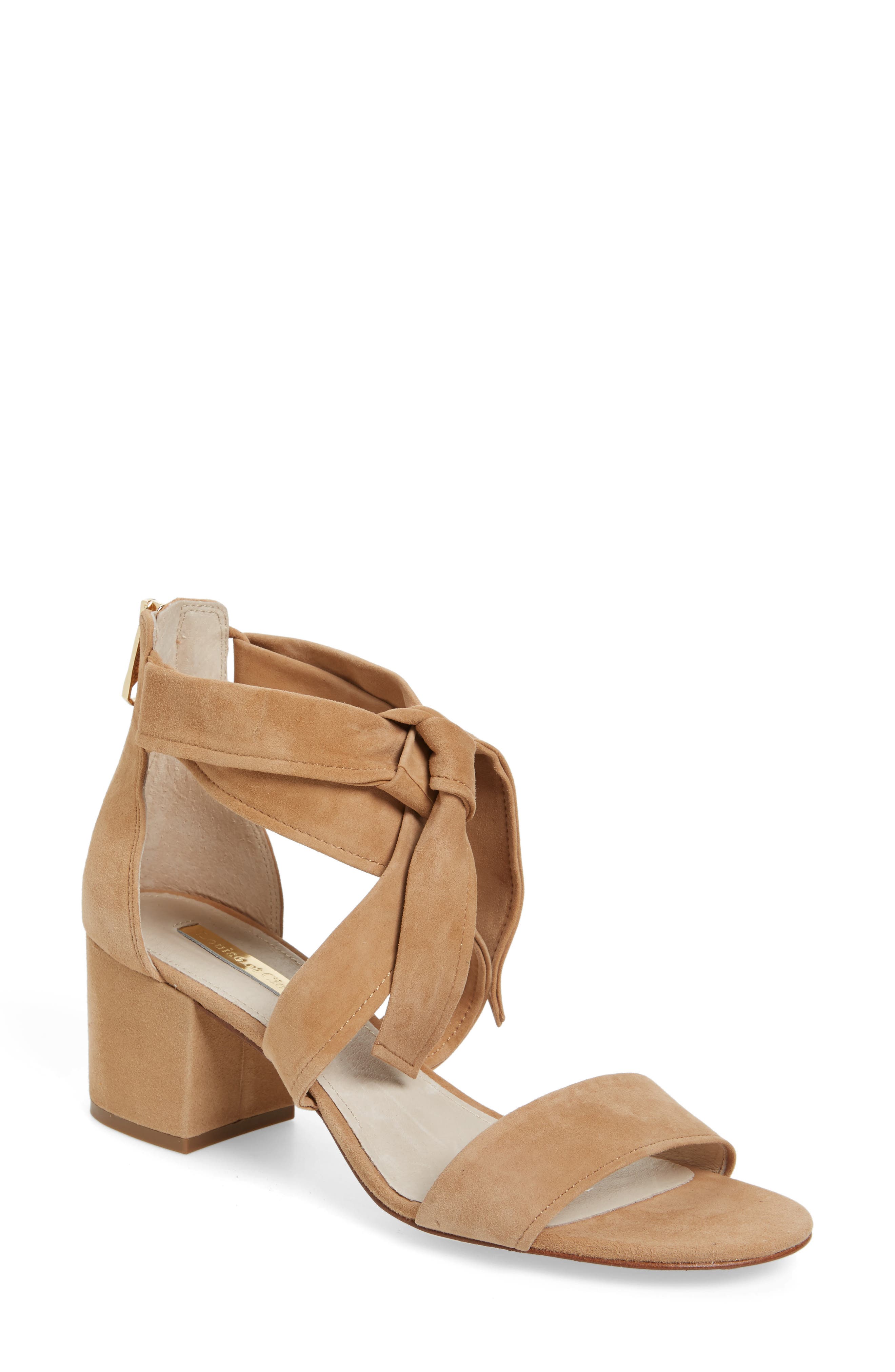 Gia Block Heel Sandal, Main, color, TRUE TAN SUEDE