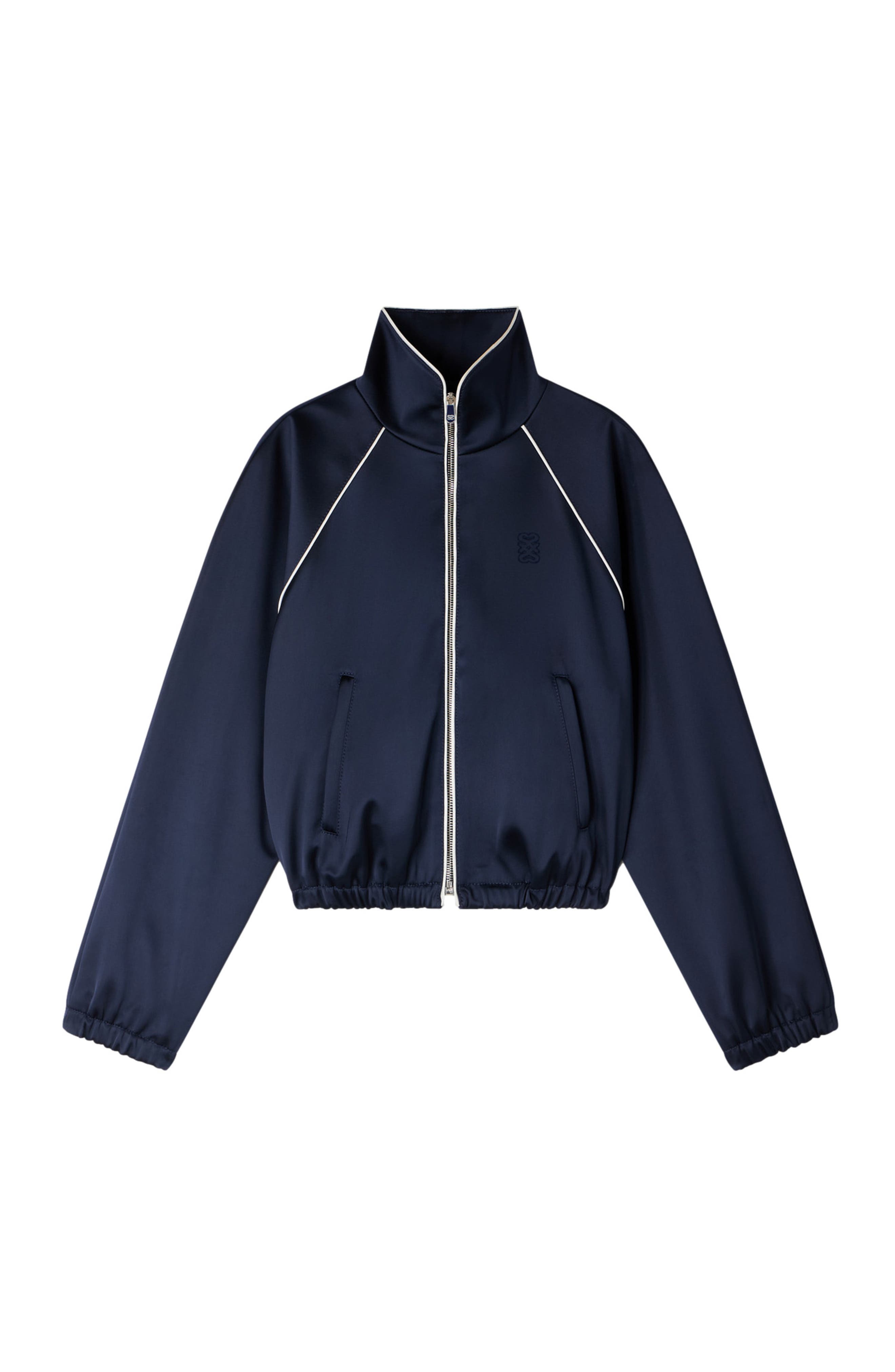 Embroidered cropped satin jacket (Women) | Nordstrom