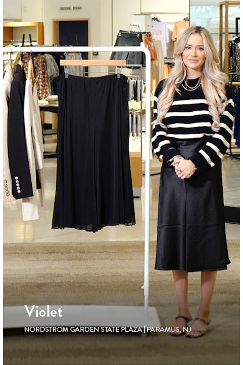 Wide Leg Crop Mesh Panel Pants video