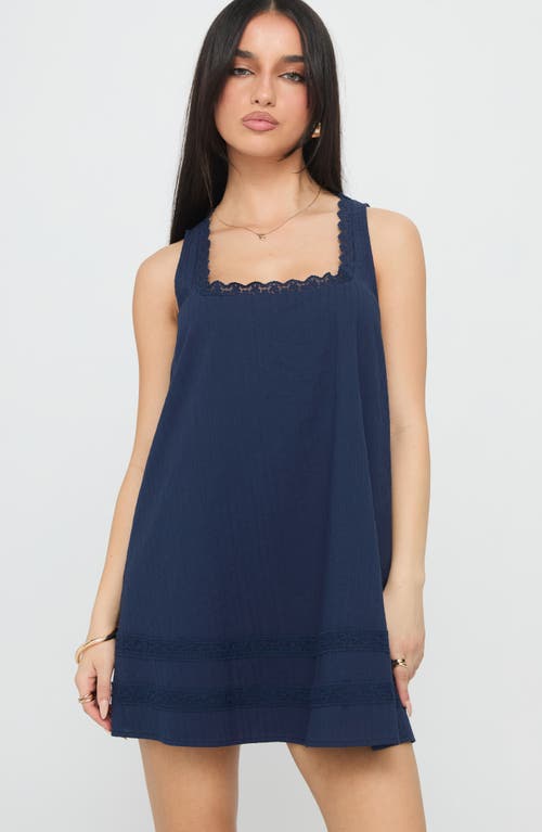 Princess Polly Alanah Sleeveless Recycled Cotton Minidress In Blue