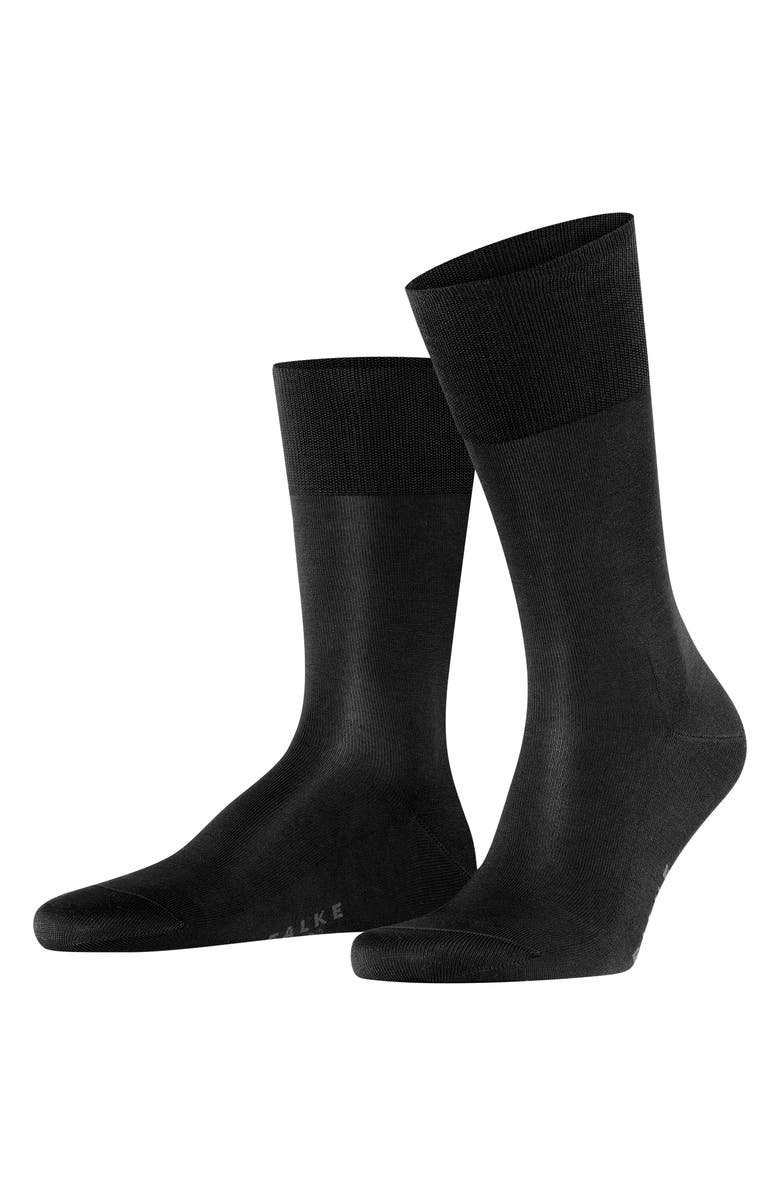 Falke Tiago Organic Cotton Dress Socks, Alternate, color, Black