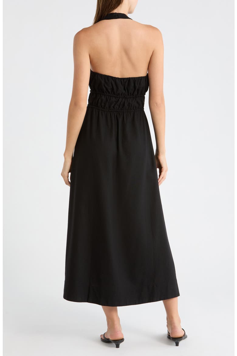 Alysha Halter Midi Dress, Alternate, color, BLACK