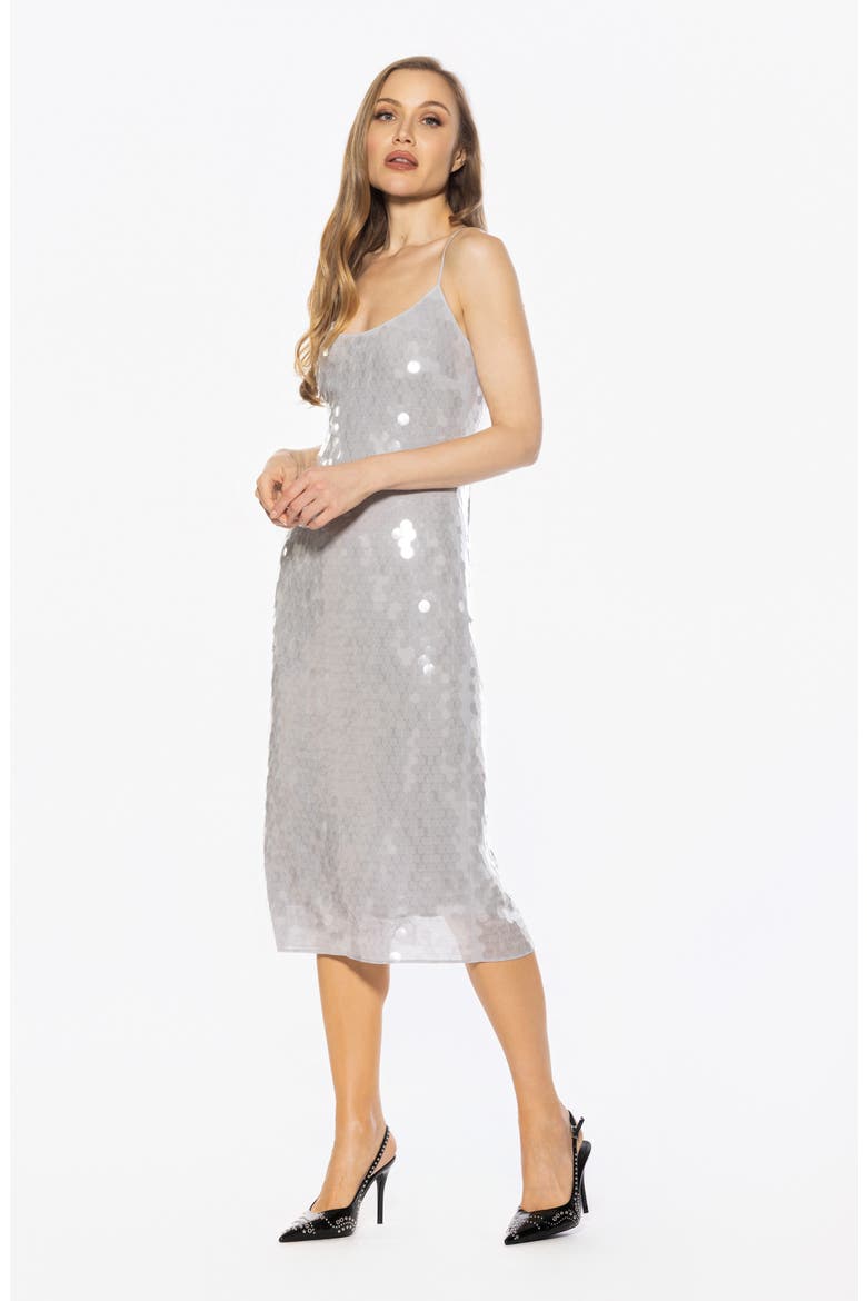 Reese Sequin Sleeveless Dress, Alternate, color, GREY