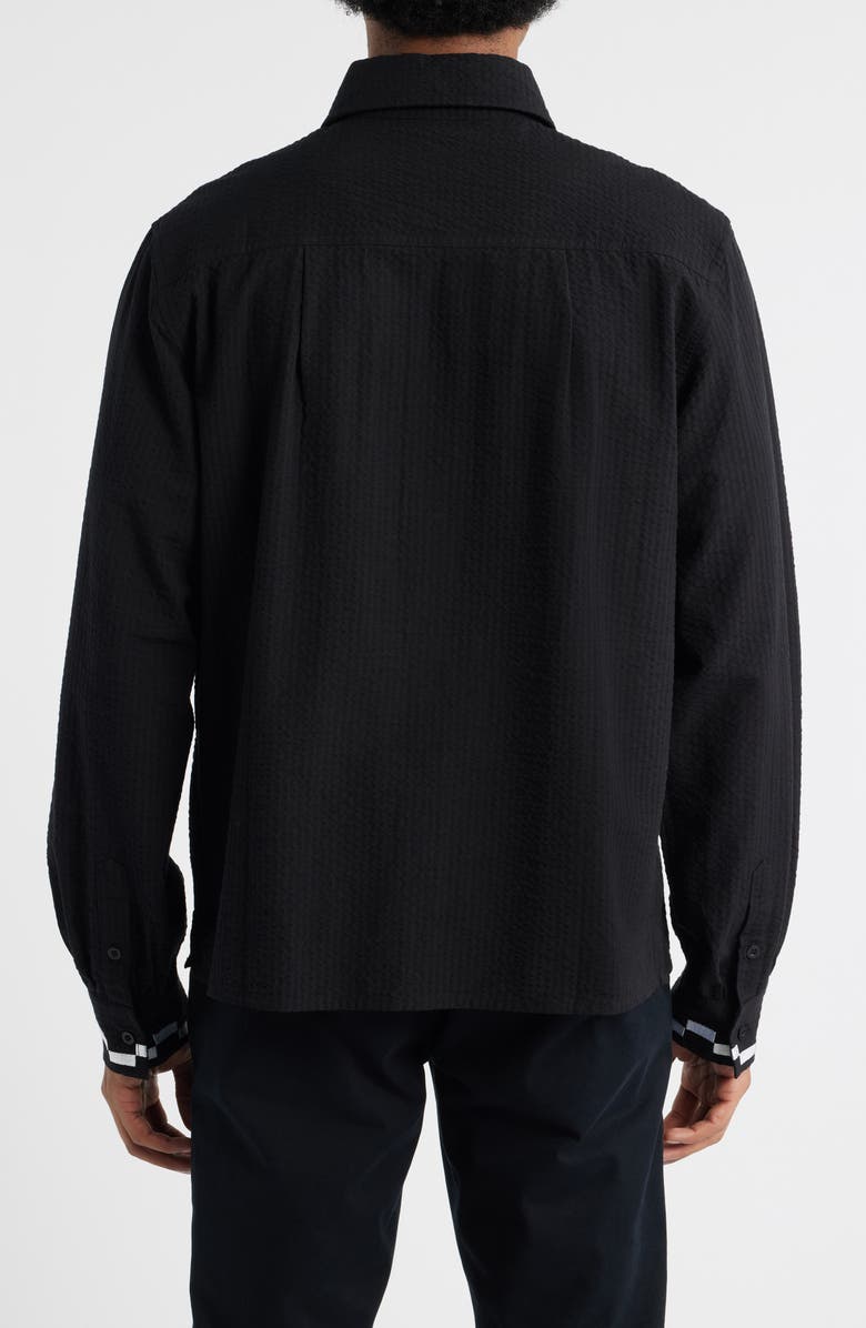 JUNGLES Live Life with Ease Embroidered Button-Up Shirt, Alternate, color, Black