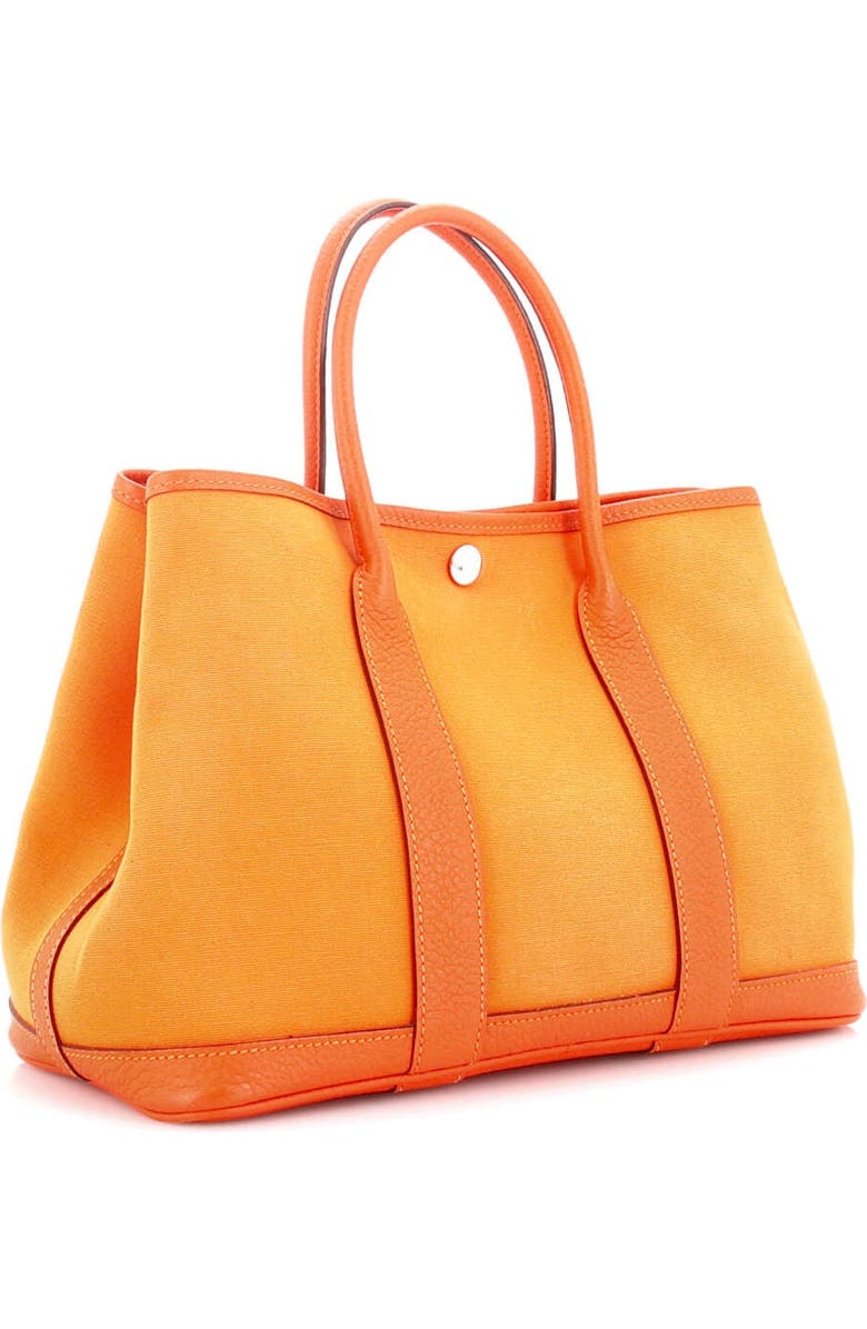 Pre-Owned Hermes Garden Party Tote Toile and Leather 30, Alternate, color, Feu