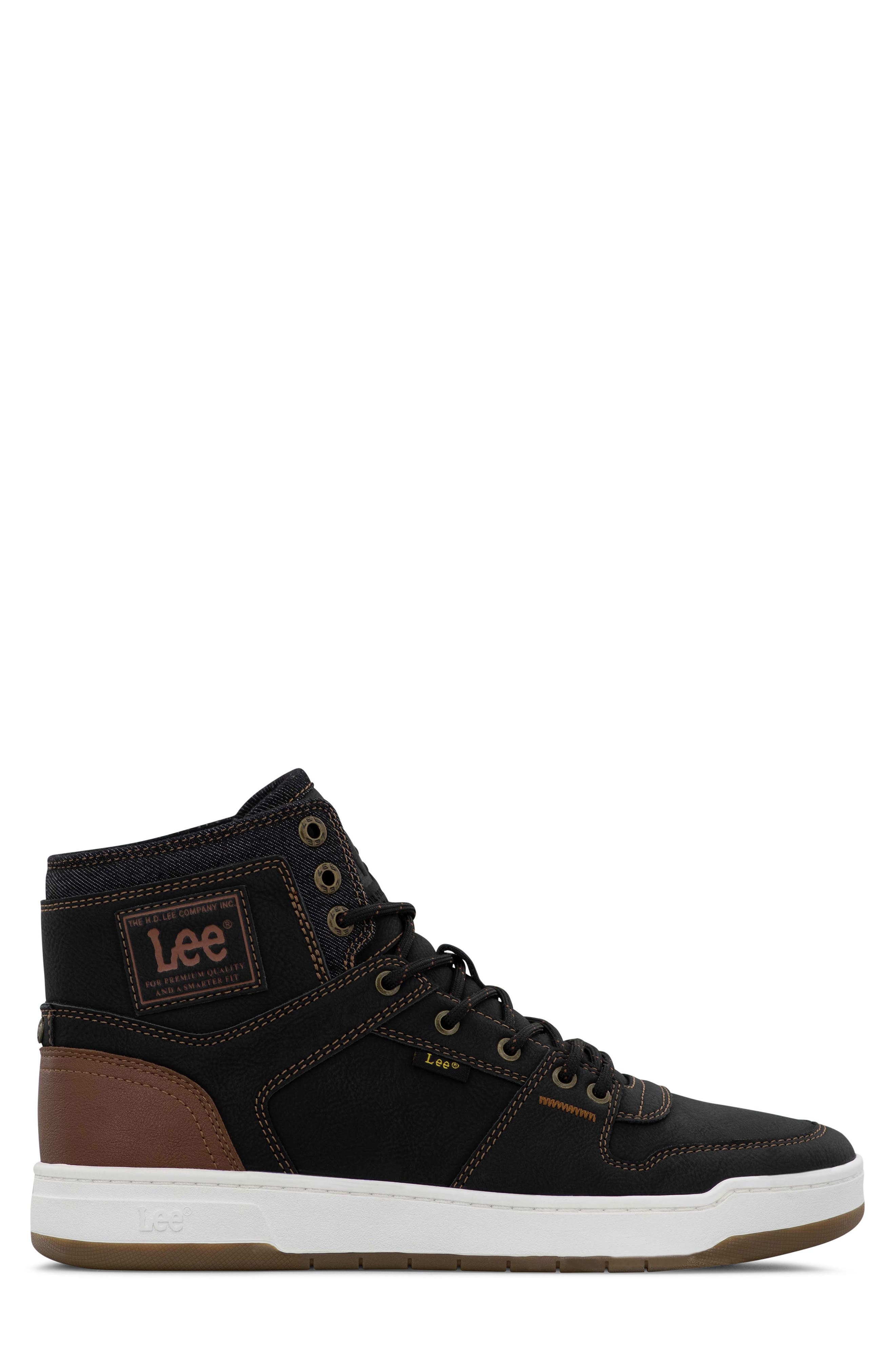 Lee Daybreaker High Top Sneaker, Alternate, color, Black/ British Tan