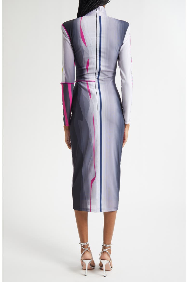 Neeta Stripe Long Sleeve Midi Dress, Alternate, color, PRINT