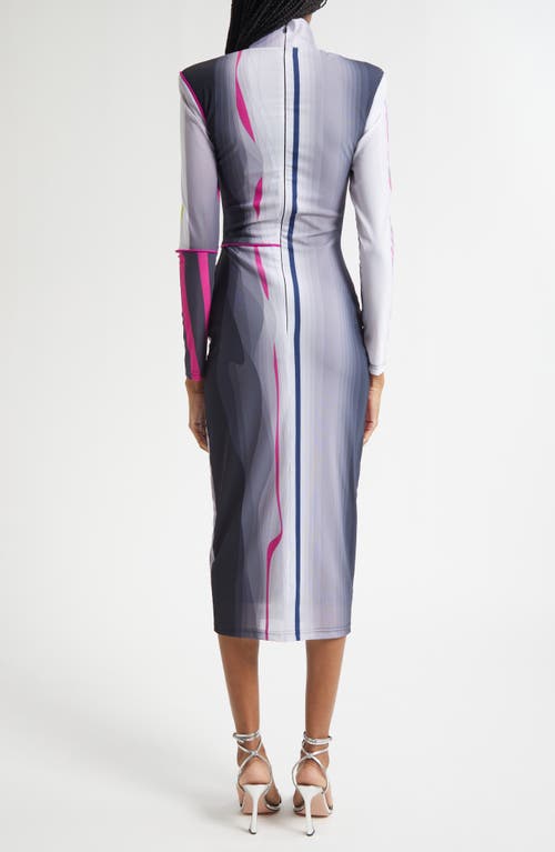 Israella Kobla Neeta Stripe Long Sleeve Midi Dress In Blue